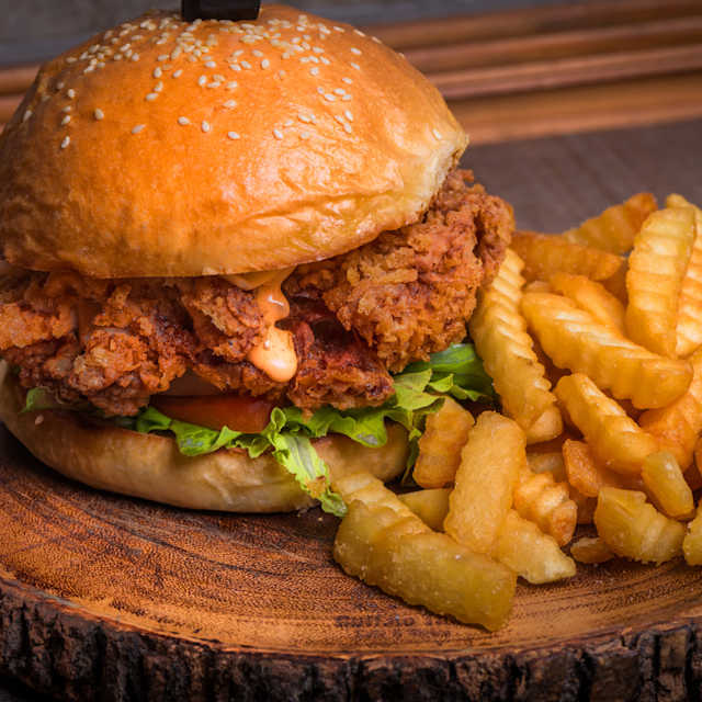 Chicken Burger and Fries 