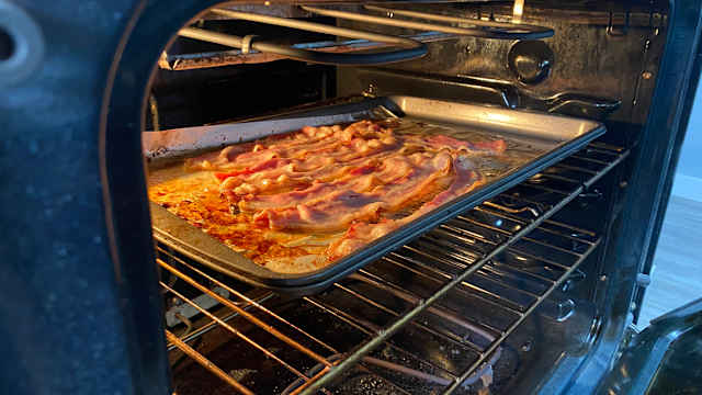 Throw away the skillet and grab the parchment paper. Cooking bacon in the oven is easy, quick and much safer than sizzling bacon on the stove. Here are some tips and recipes! 