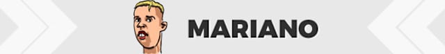 En la primera que tiene, remata, aunque era fuera de juego. Entra para ver si el Madrid aprovecha tanto balón colgado al área. Pero fue entrar Mariano y el Madrid dejar de buscar el juego árero.