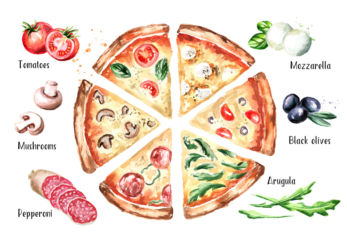 Начинка для пиццы рисунок